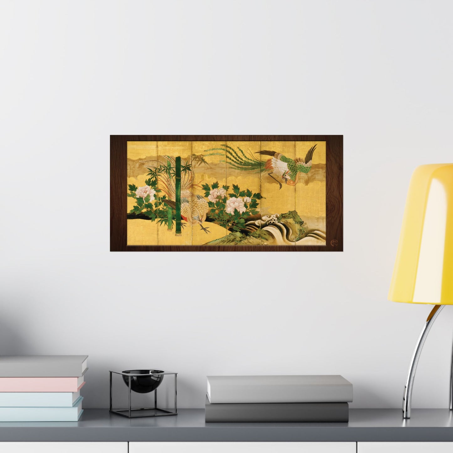 Kano-ha | Phoenix Folding Screen Left Panel Art Print - Japanese Houou Vintage Art Poster | RHC MU-NI Japan