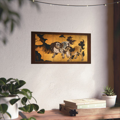 Kano Eitoku | Karajishi Art Print- Japanese Traditional Guardian Lions Poster | RHC MU-NI Japan