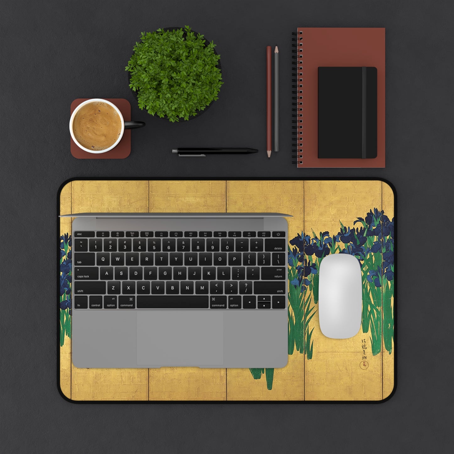 Ogata Korin's Irises Screen Art Desk Mat - 3sizes, Gaming Mouse Pad | RHC 072 MU-NI Japan