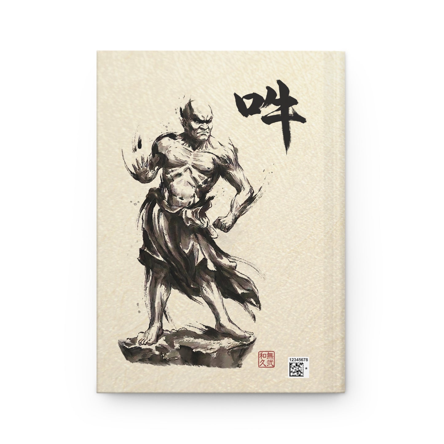 Zen Nioh Guardians Hardcover Journal - Minimalist Japanese Sumi-e Style - A-Un Buddhist Protector Spiritual Stationery NI2J | MU-NI Japan