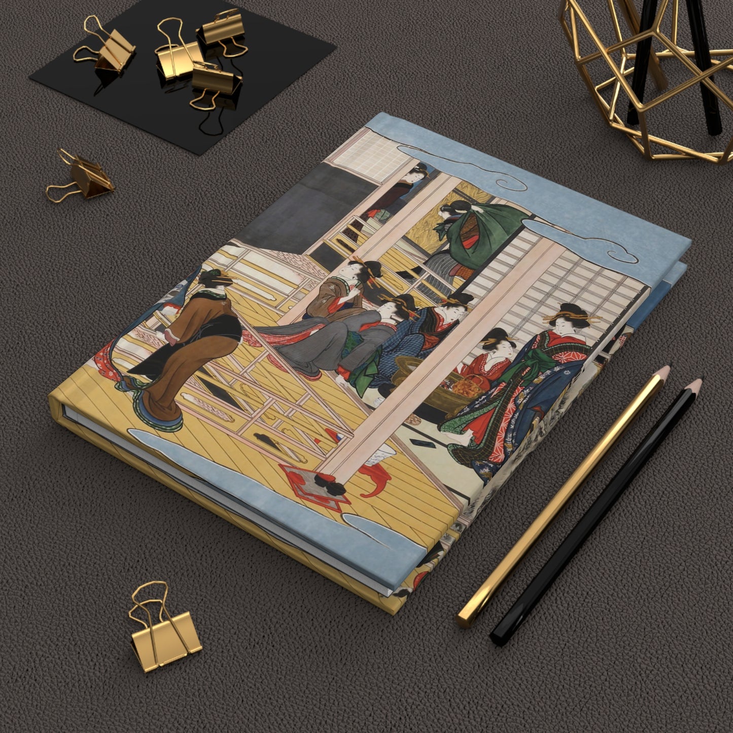Utamaro Snow at Fukagawa Ukiyo-e Hardcover Journal Matte - Vintage Japanese Art Notebook Writing Diary | RHC 016 MU-NI Japan