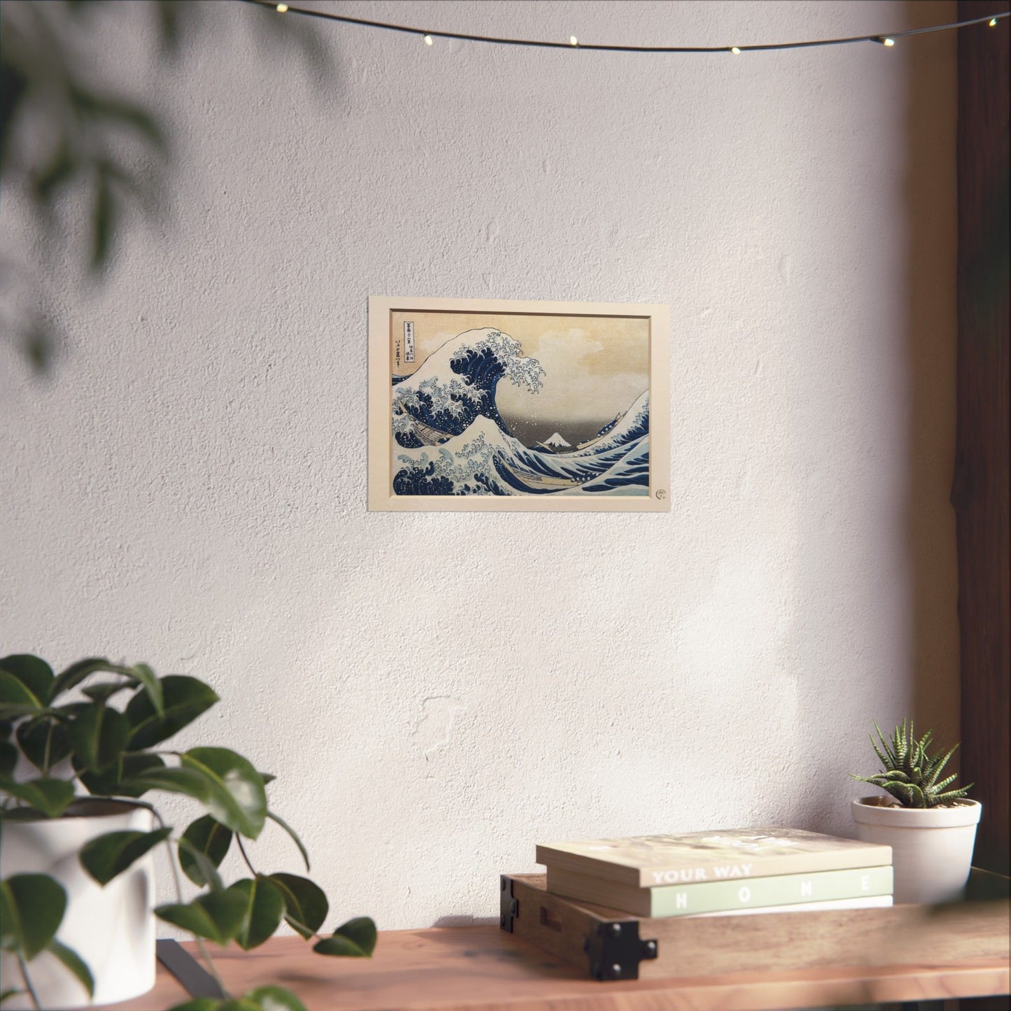 Hokusai The Great Wave Kanagawa Ukiyo-e Poster - Printed 3D Frame Effect, Vintage Japanese Wall Art | RHC MU-NI Japan