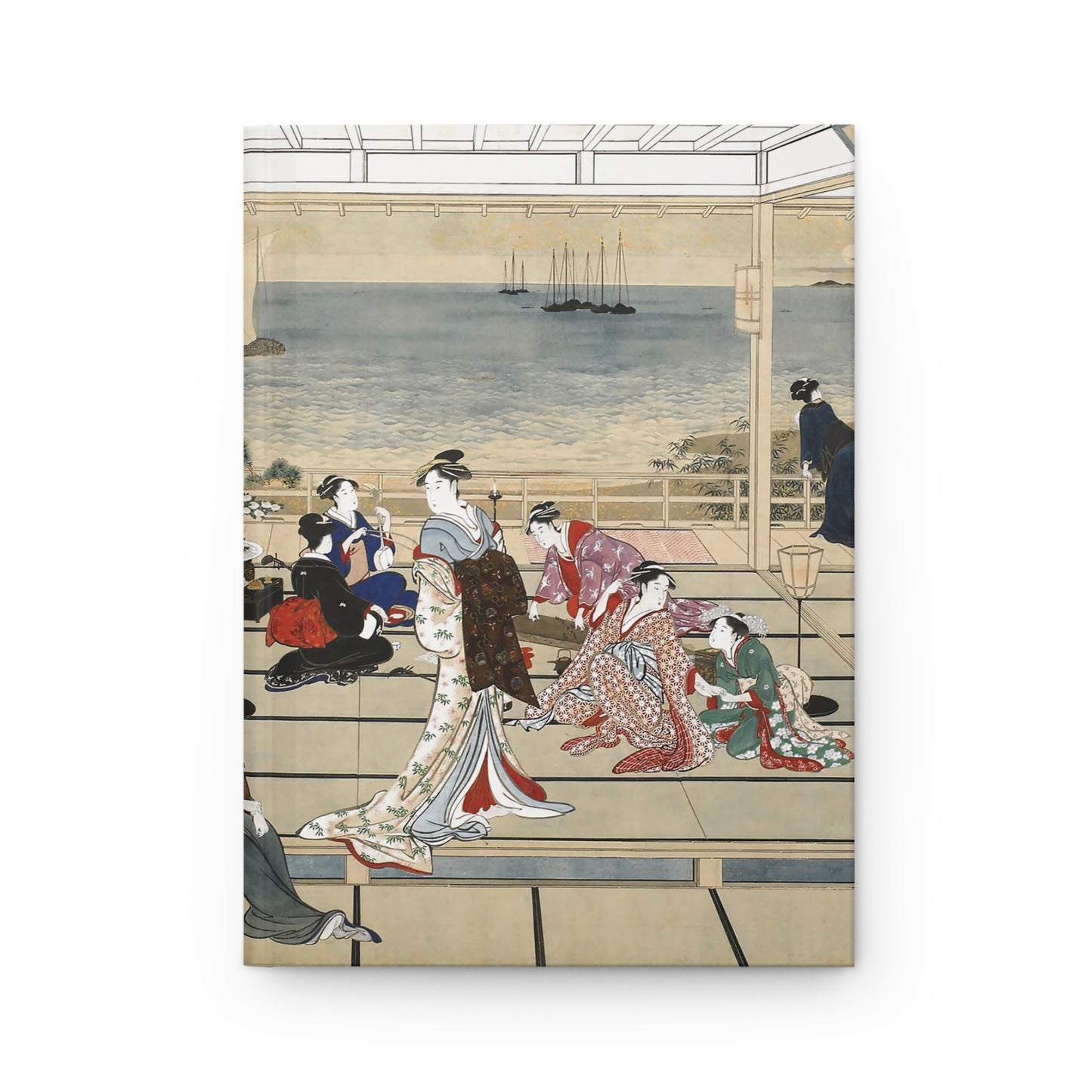 Utamaro Moonline Shinagawa Ukiyo-e Hardcover Journal Matte - Vintage Japanese Art Notebook Writing Diary | RHC 018 MU-NI Japan