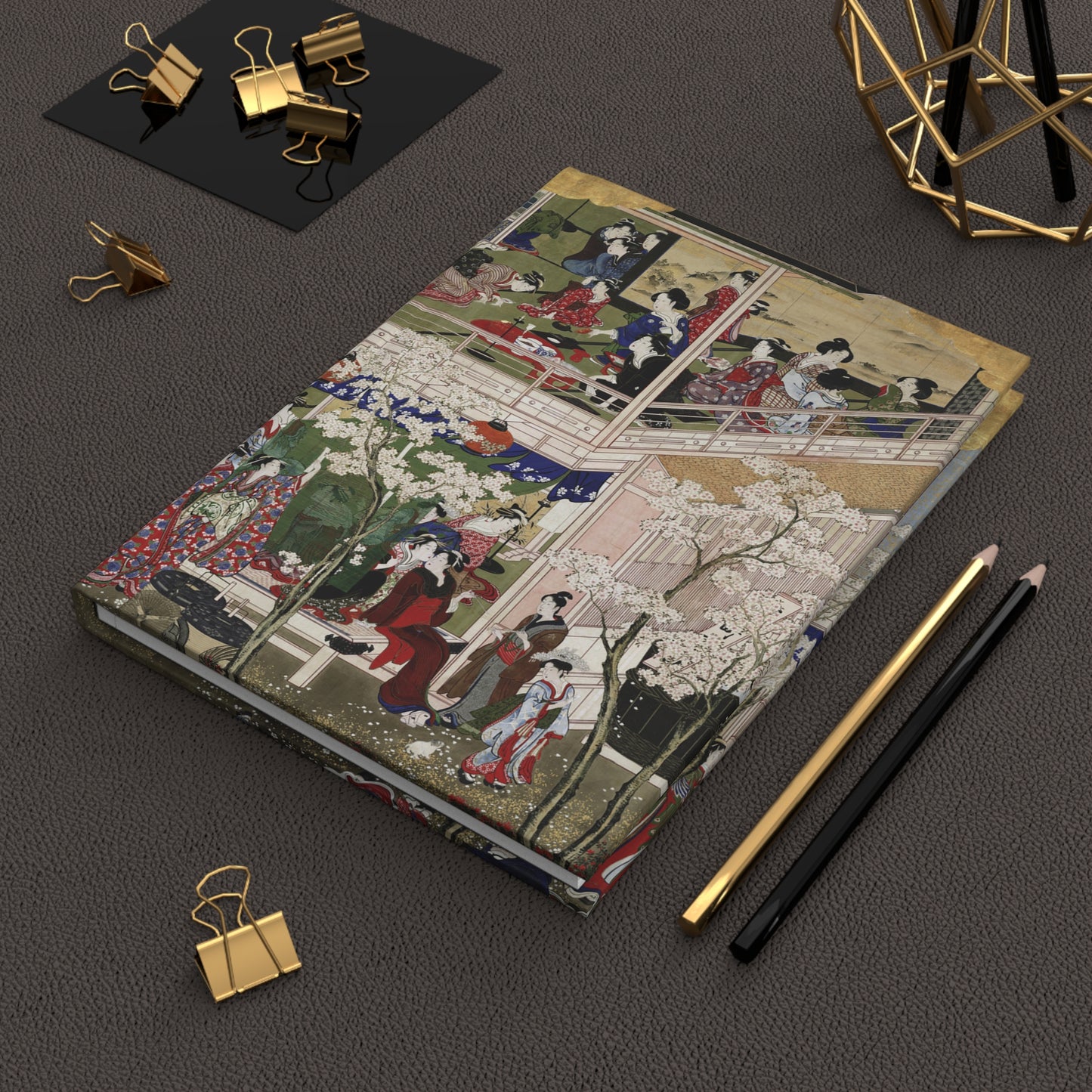Utamaro Yoshiwara Snow, Moon, and Flowers (Setsugekka) Ukiyo-e Hardcover Journal Matte - Vintage Japanese Art Notebook | RHC 017 MU-NI Japan