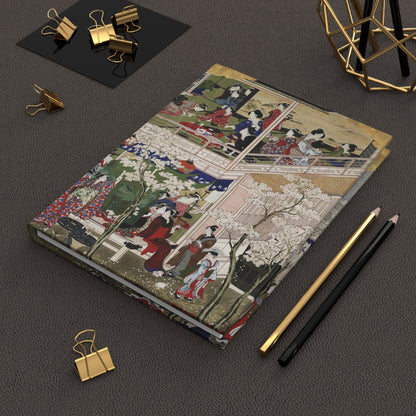 Utamaro Yoshiwara Snow, Moon, and Flowers (Setsugekka) Ukiyo-e Hardcover Journal Matte - Vintage Japanese Art Notebook | RHC 017 MU-NI Japan