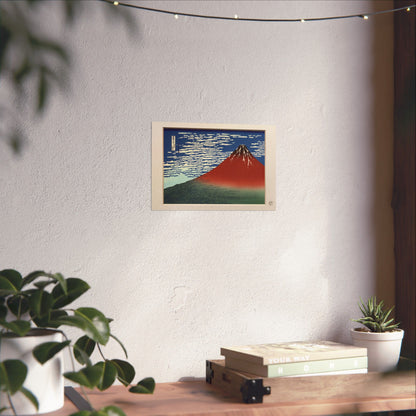 Hokusai Red Fuji Wall Art Poster - Fine Wind Clear Morning Ukiyo-e Woodblock Print  | RHC MU-NI Japan