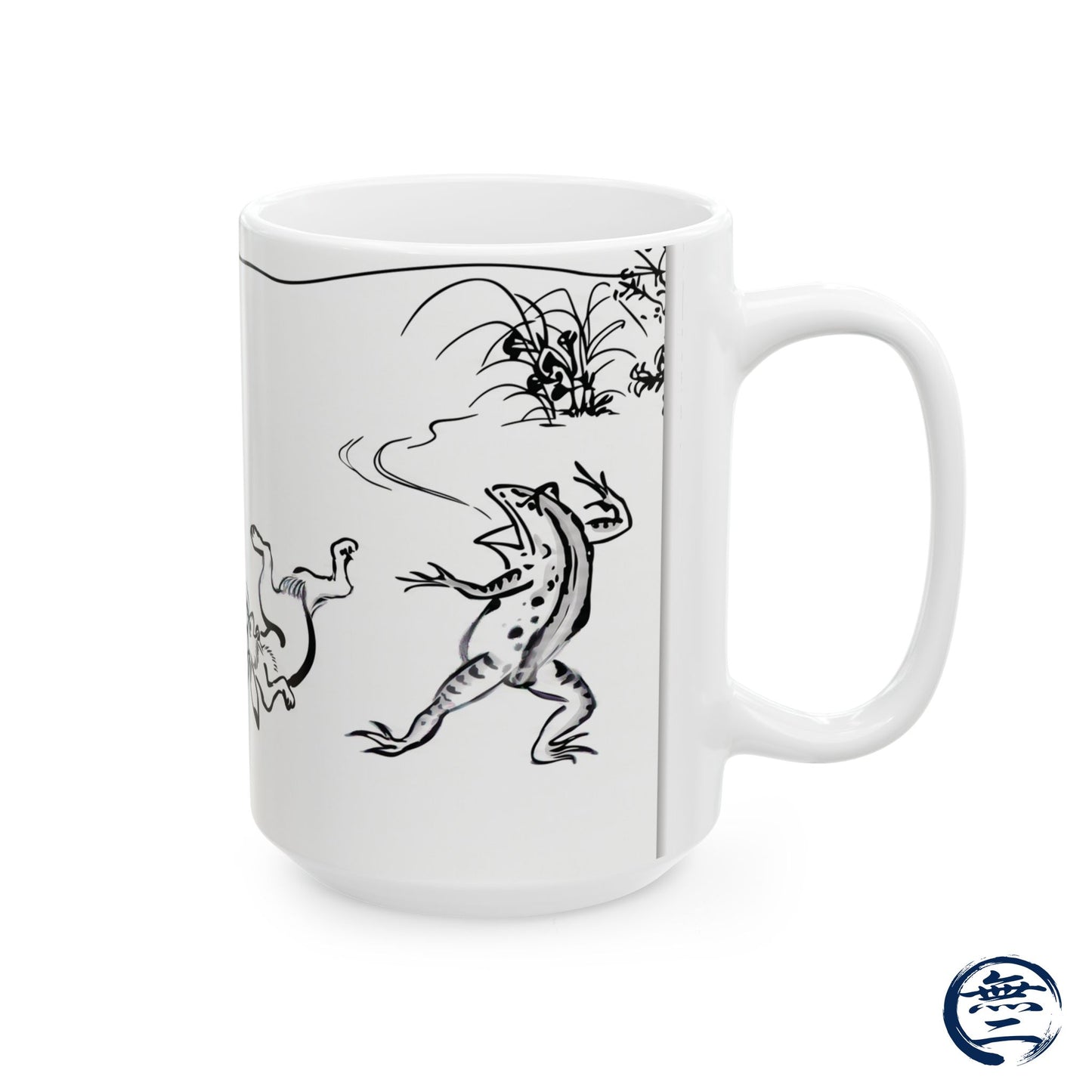 Choju-giga Frogs & Rabbits Ceramic Mug, (11oz, 15oz) - Ancient Japanese Manga Art Coffee Cup | RHC MU-NI Japan