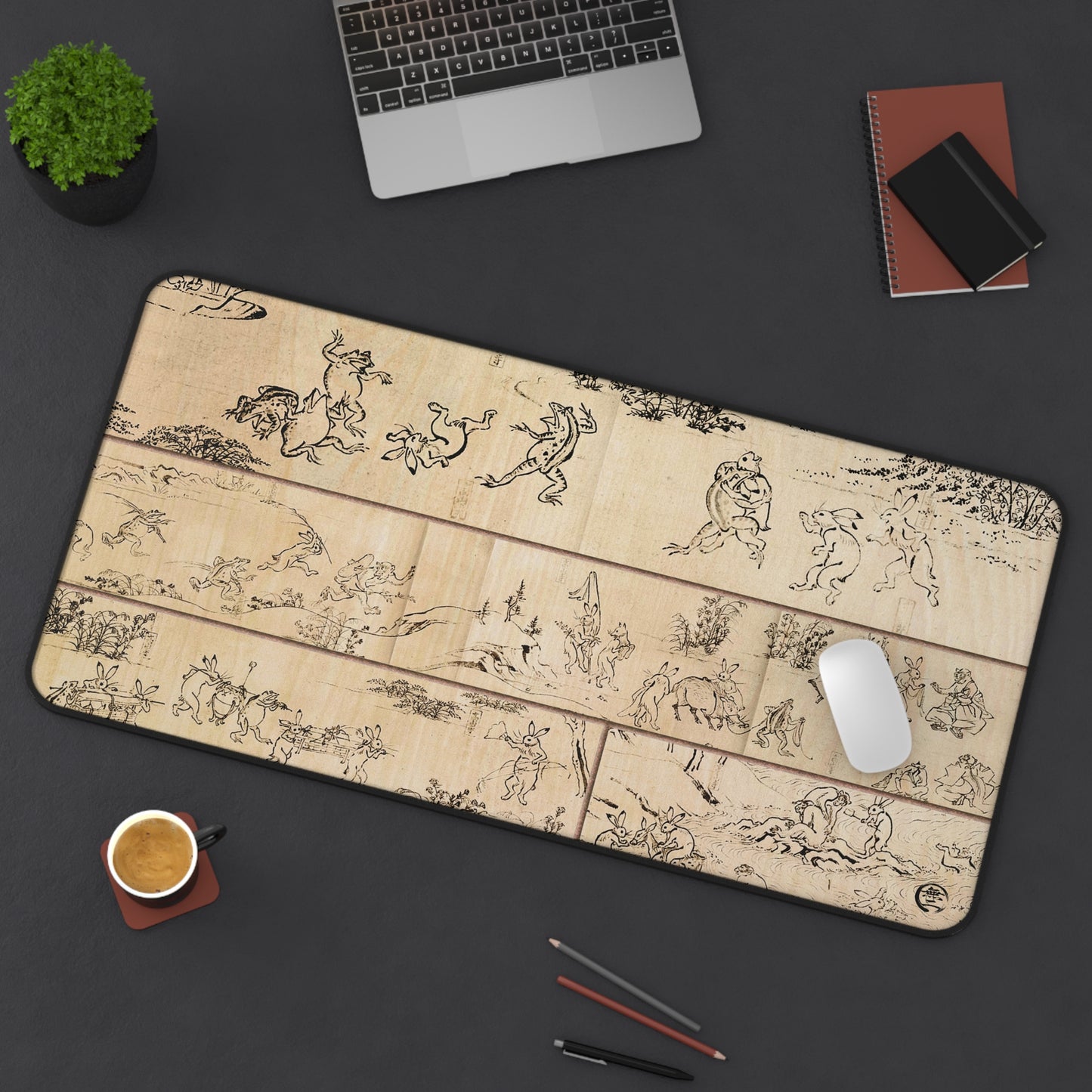 Choju-giga Desk Mat - Wood Grain Style Print Large Mousepad | RHC MU-NI Japan