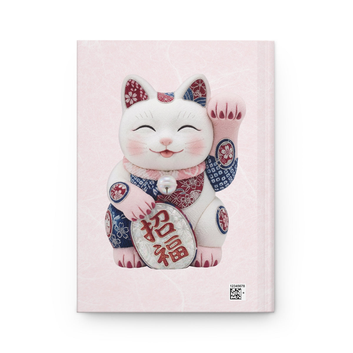 Shin-Maneki neko Modern Kimekomi Decor Hardcover Journal - Beckon Health and Happiness, Kawaii Cat Japandi Style Art MS2J | MU-NI Japan