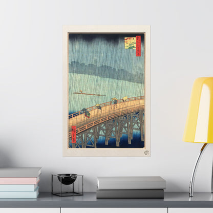Hiroshige | Sudden Shower over Shin-Ohashi Bridge Art Print - The Fifty-Three Stations of the Tokaido, Ukiyo-e Poster | RHC MU-NI Japan