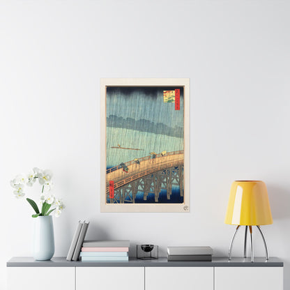 Hiroshige | Sudden Shower over Shin-Ohashi Bridge Art Print - The Fifty-Three Stations of the Tokaido, Ukiyo-e Poster | RHC MU-NI Japan