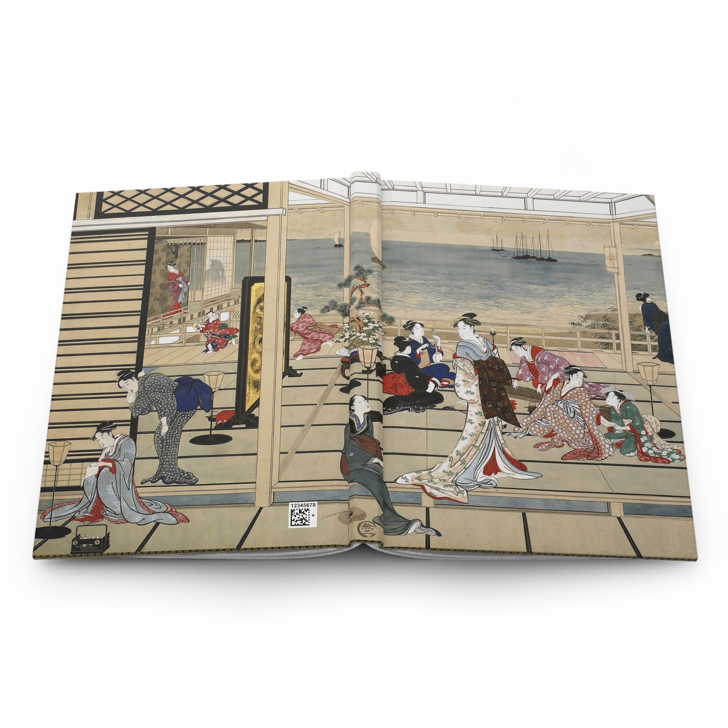 Utamaro Moonline Shinagawa Ukiyo-e Hardcover Journal Matte - Vintage Japanese Art Notebook Writing Diary | RHC 018 MU-NI Japan
