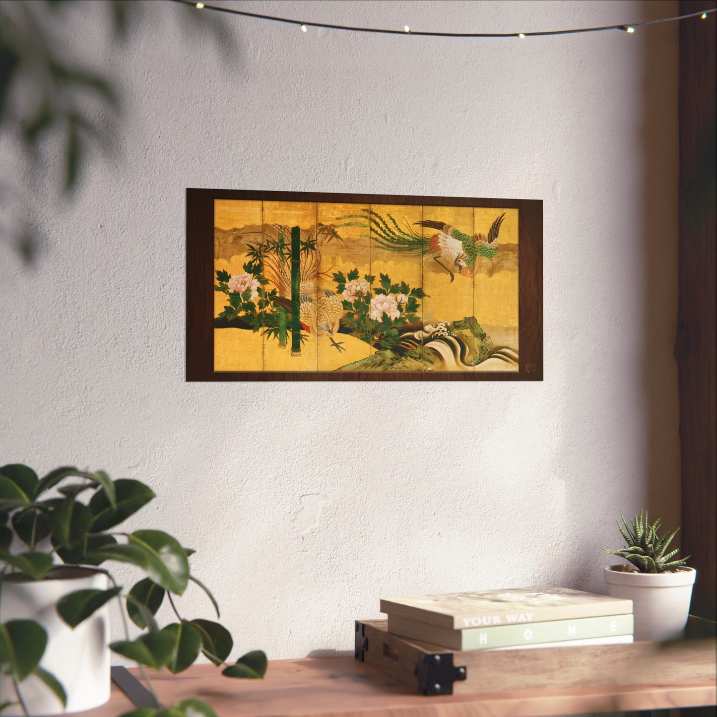 Kano-ha | Phoenix Folding Screen Left Panel Art Print - Japanese Houou Vintage Art Poster | RHC MU-NI Japan