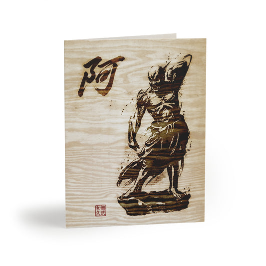 Nioh Guardian Buddhist Art Postcards - Modern Zen Pyrography Style (8, 16, and 24 pcs) , Japanese Spiritual Protection NI3P | MU-NI Japan