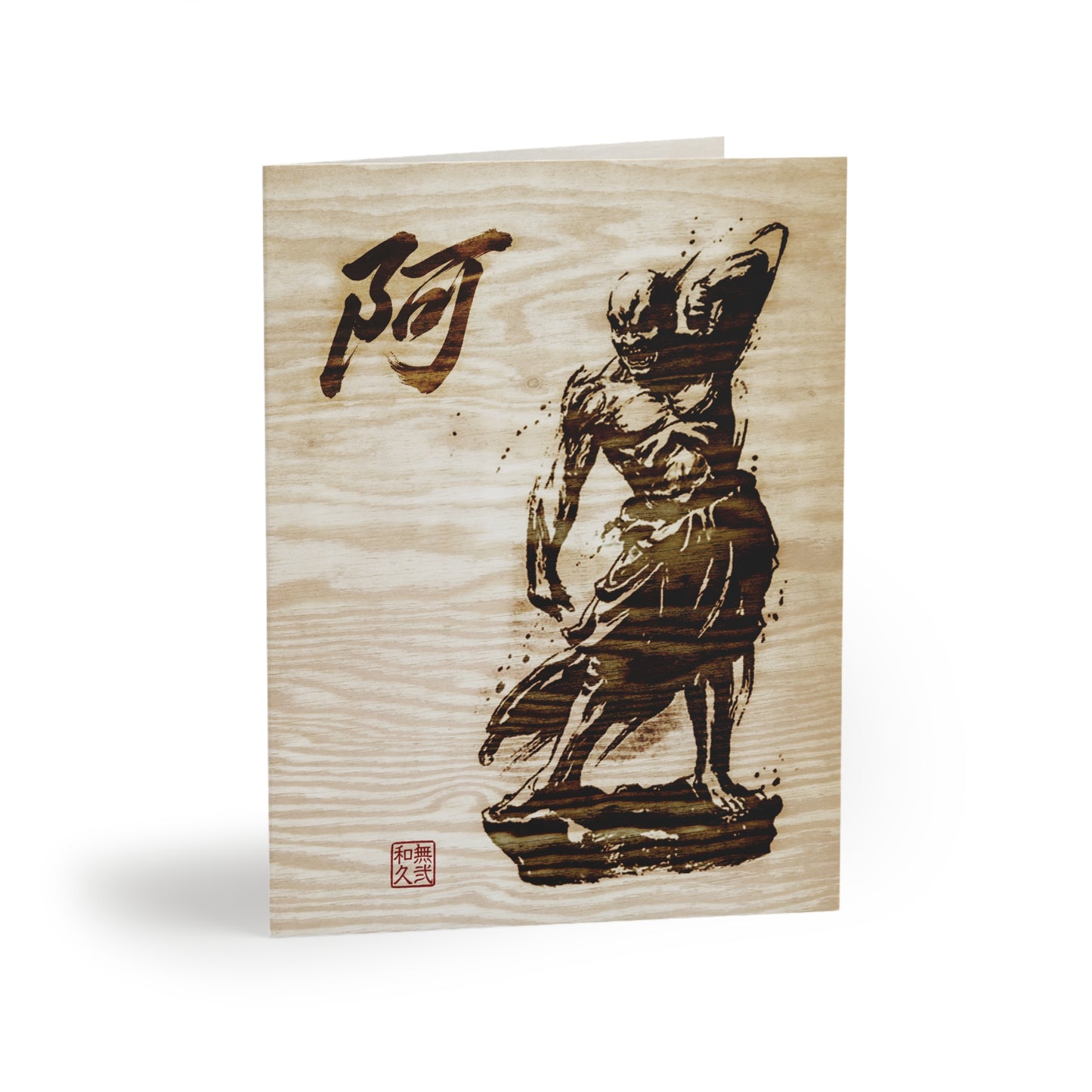 Nioh Guardian Buddhist Art Postcards - Modern Zen Pyrography Style (8, 16, and 24 pcs) , Japanese Spiritual Protection NI3P | MU-NI Japan