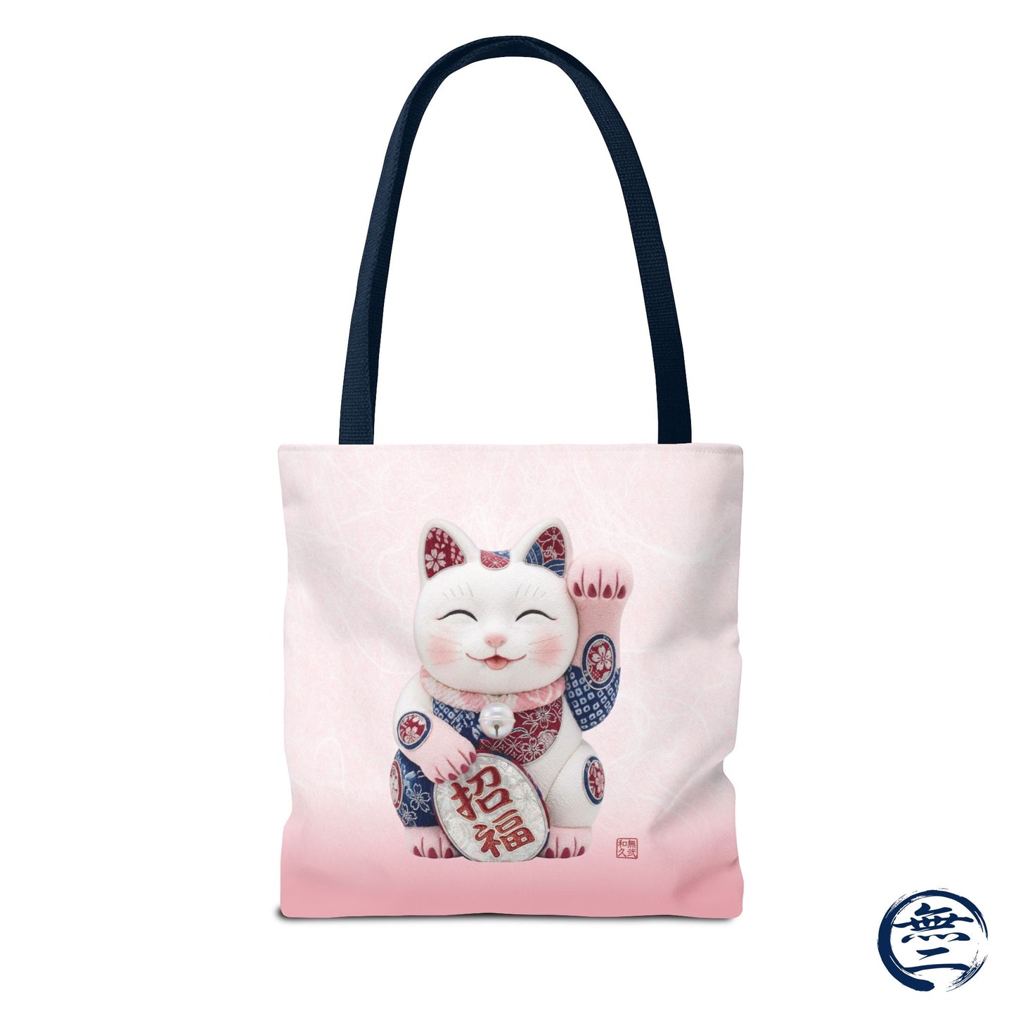 Shin-Maneki neko Modern Kimekomi Decor Style Tote Bag | Kawaii Odd-Eye & Smile Dual Design- Beckon Health and Happiness MS2D | MU-NI Japan