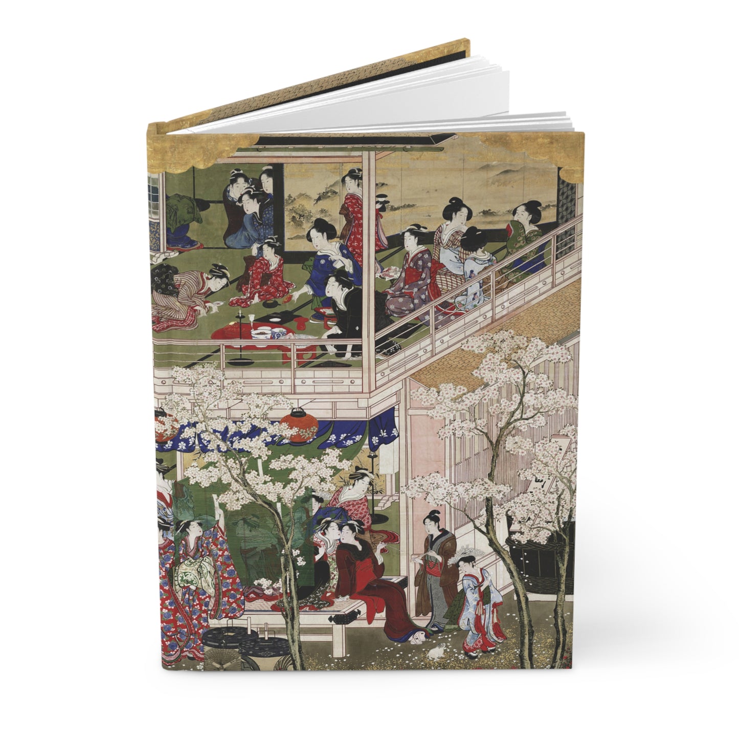 Utamaro Yoshiwara Snow, Moon, and Flowers (Setsugekka) Ukiyo-e Hardcover Journal Matte - Vintage Japanese Art Notebook | RHC 017 MU-NI Japan