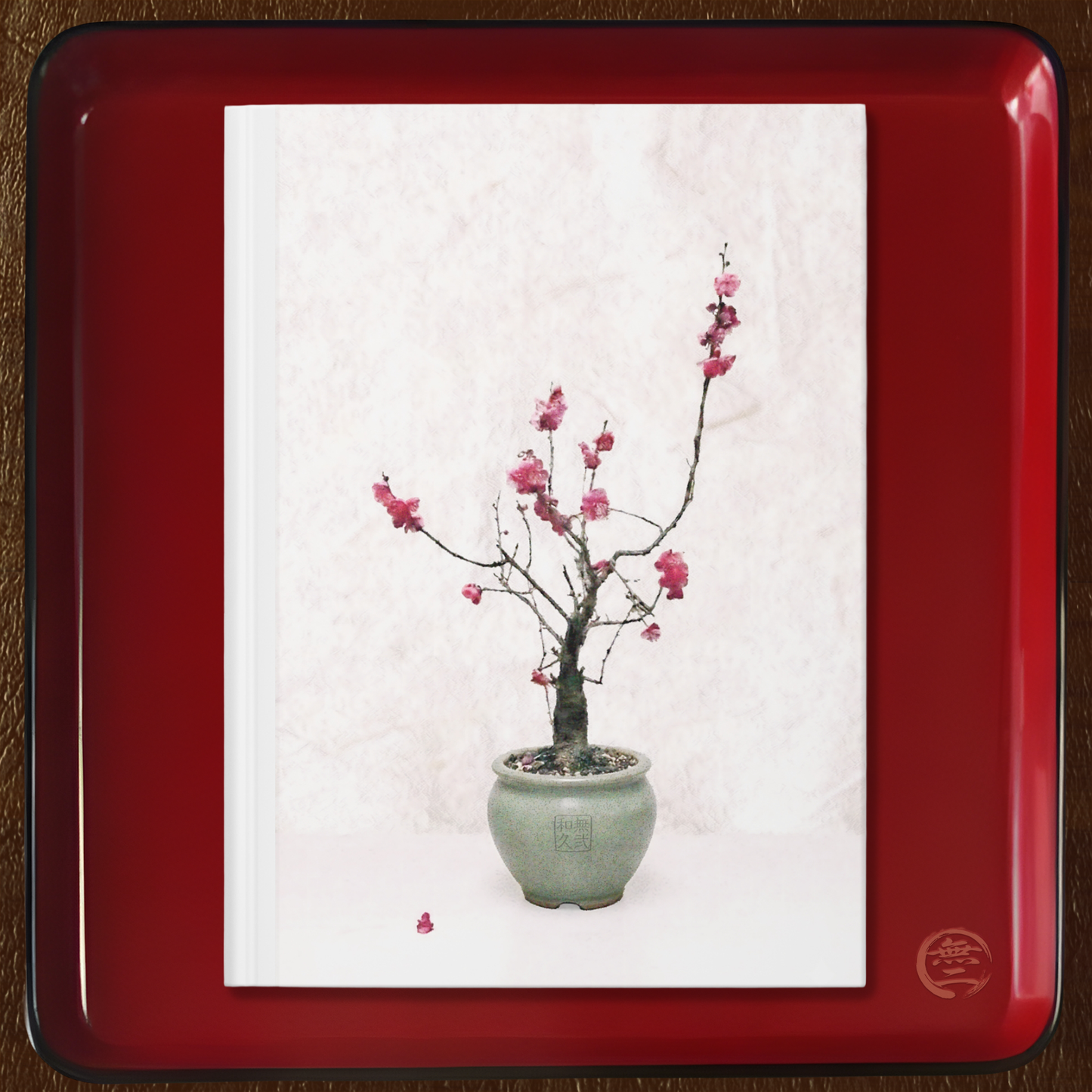 Japanese Red Plum Blossom Ume Bonsai Hardcover Journal - Zen Minimalism, Japandi Art Stationery, Spiritual Nature Gift PL1J |MU-NIJapan