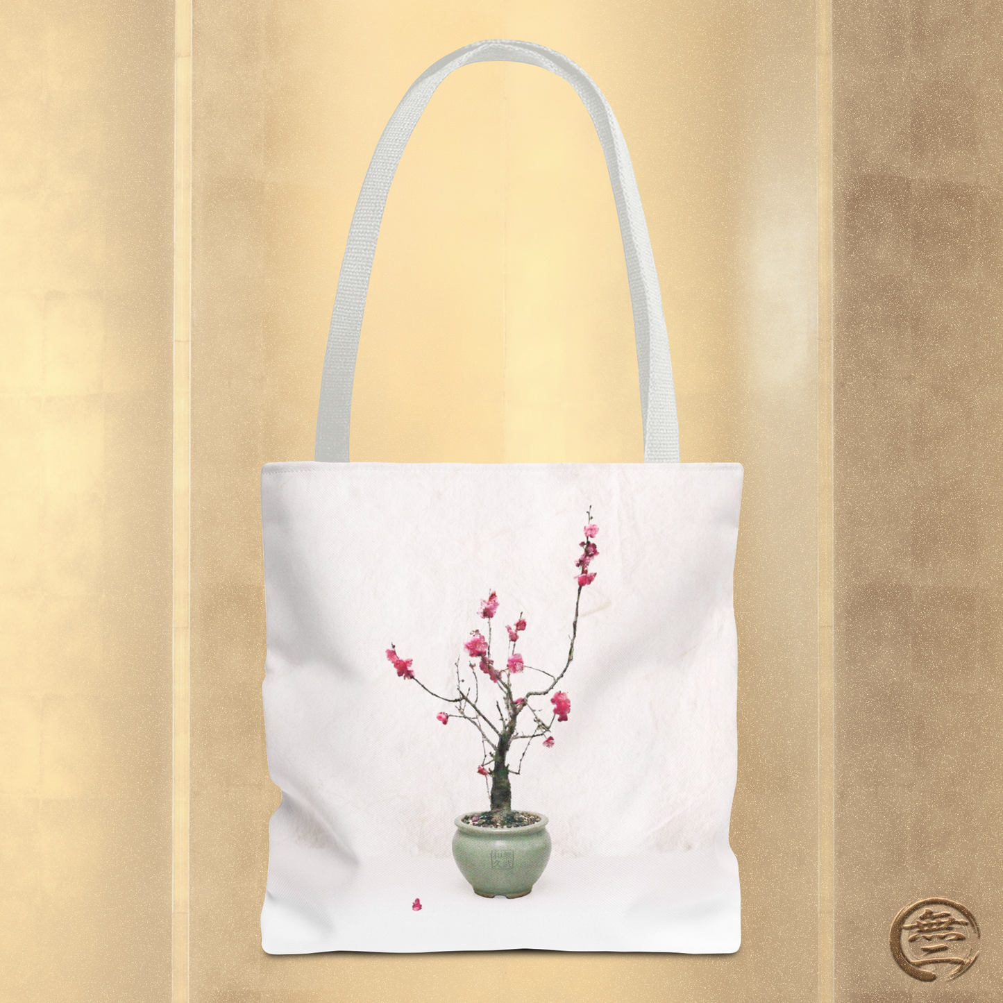 Japanese Red Plum Bonsai Tote Bag - Zen Aesthetic All-Over Print Handbag, Abstract Japandi Art Spring Floral Gift PL1D | MU-NI Japan