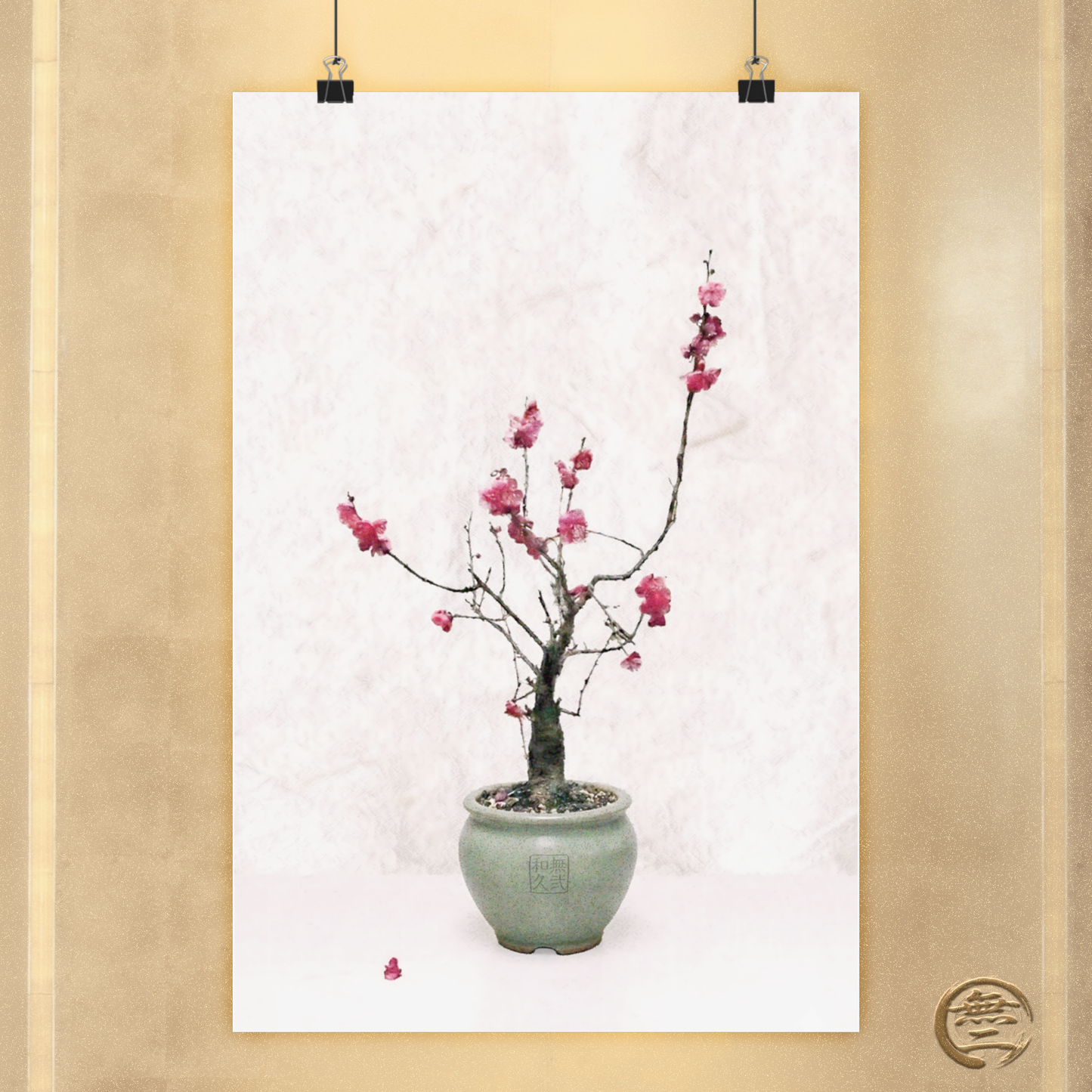 Japanese Red Plum Blossom Bonsai Art Matte Vertical Poster - Zen Botanical Decor, Minimalist Japandi Wall Art, Spring Gift PL1K|MU-NIJapan