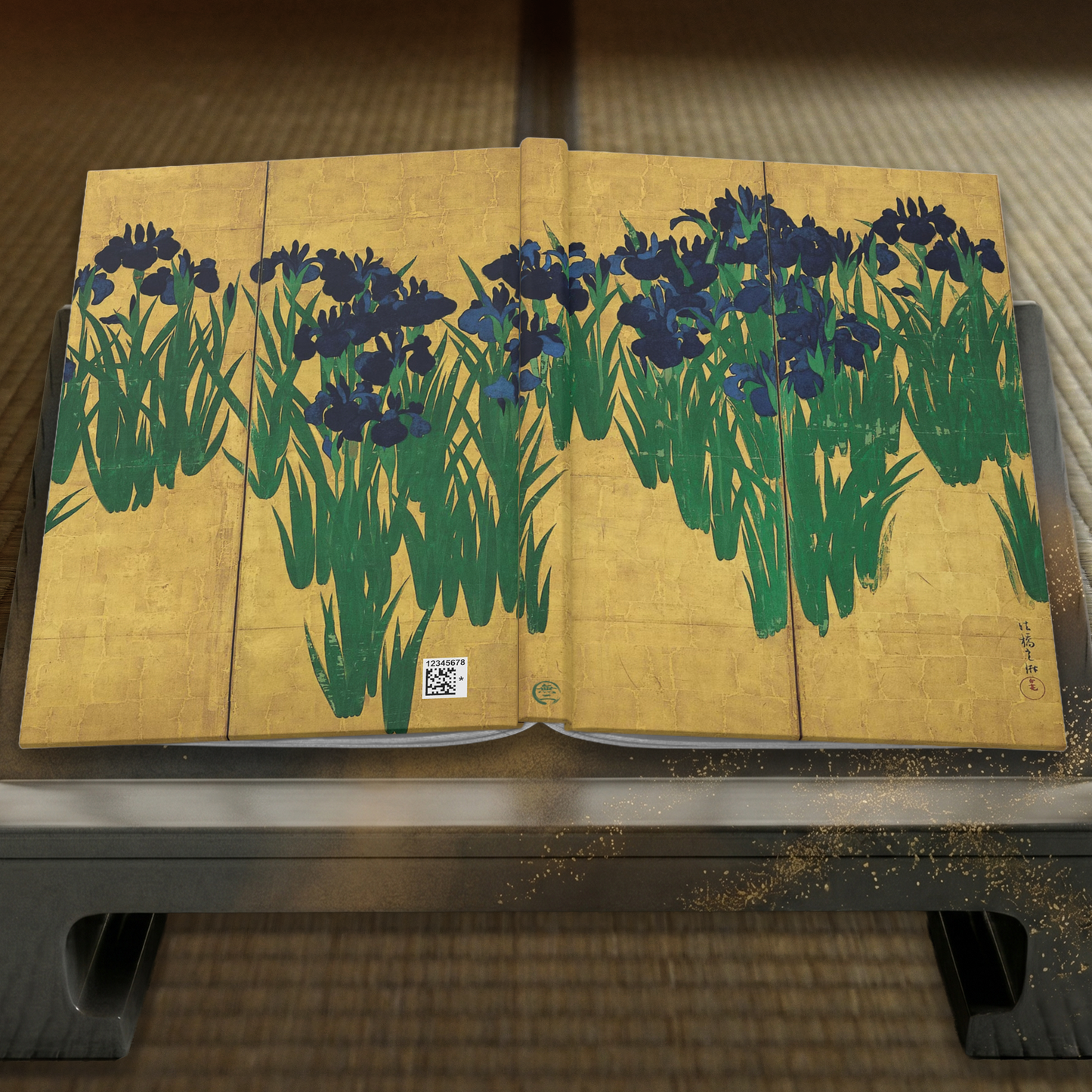 Ogata Korin Irises Japanese Art Hardcover Journal Matte - Vintage Floral Rinpa Gold Design Notebook | RHC 007 MU-NI Japan