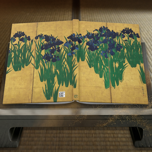 Ogata Korin Irises Japanese Art Hardcover Journal Matte - Vintage Floral Rinpa Gold Design Notebook | RHC 007 MU-NI Japan