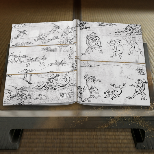 Choju-giga Frolicking Animals Japanese Art Hardcover Journal Matte - Ancient Manga Rabbit Frog Notebook | RHC 010 MU-NI Japan