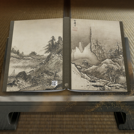 Sesshu Autumn & Winter Landscape Hardcover Journal Matte - Zen Japanese Ink Art National Treasure Notebook | RHC 009 MU-NI Japan