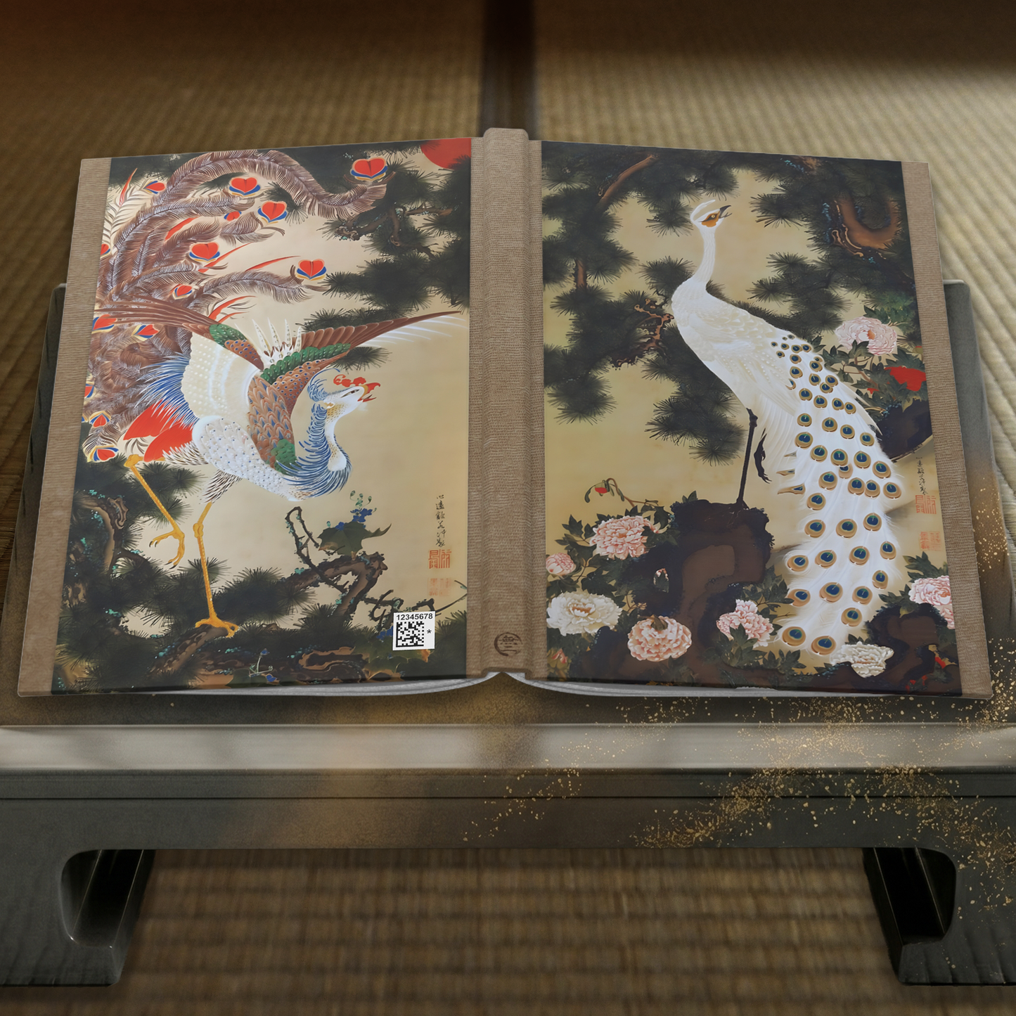 Ito Jakuchu Peacock and Phoenix Japanese Art Hardcover Journal Matte - Vintage Ukiyo-e Writing Notebook | RHC 014 MU-NI Japan