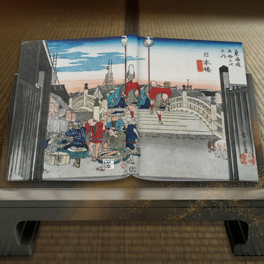 Hiroshige Nihonbashi Tokaido Ukiyo-e Hardcover Journal Matte - Vintage Japanese Art Notebook Writing Diary | RHC 019 MU-NI Japan
