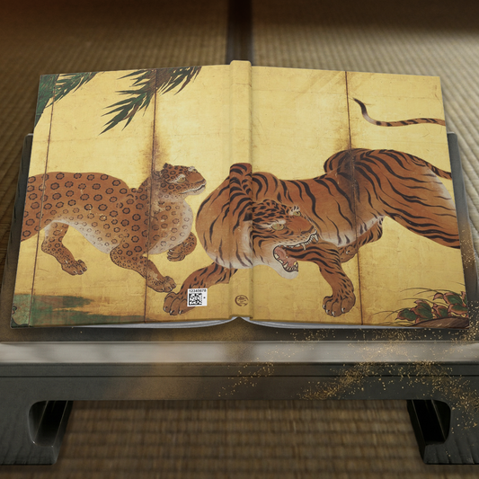 Kano Sanraku Tiger Japanese Art Hardcover Journal Matte - Vintage Mythological Zen Notebook Writing Diary | RHC 022 MU-NI Japan