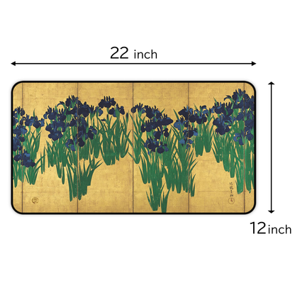 Ogata Korin Irises -  Screen Art Desk Mat - 3sizes, Gaming Mouse Pad | RHC 072 MU-NI Japan