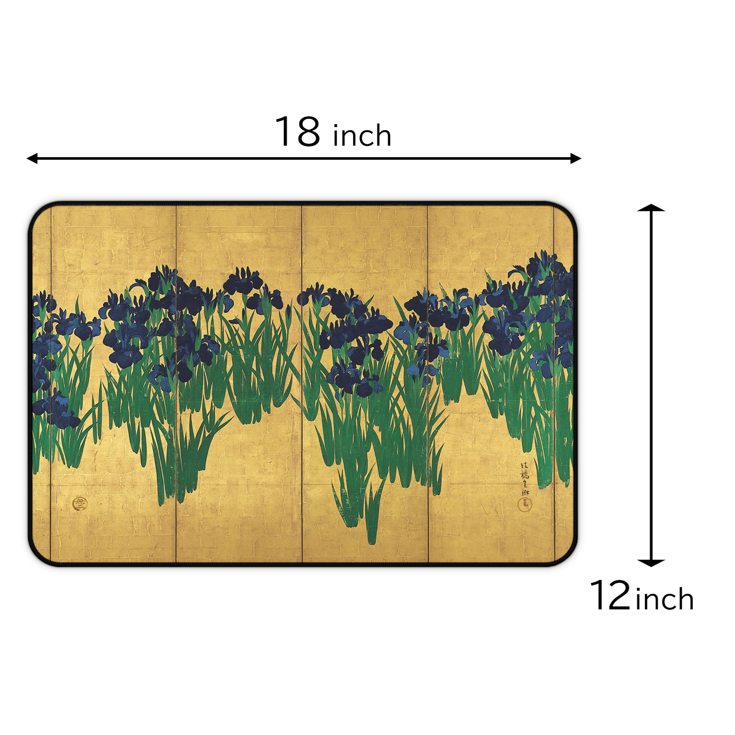 Ogata Korin's Irises Screen Art Desk Mat - 3sizes, Gaming Mouse Pad | RHC 072 MU-NI Japan
