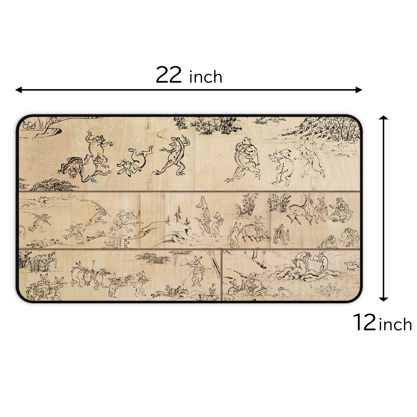 Choju-giga Desk Mat - Wood Grain Style Print Large Mousepad | RHC MU-NI Japan