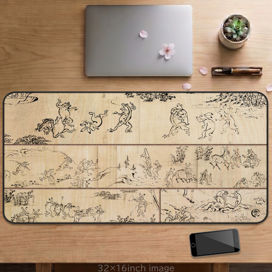 Choju-giga Desk Mat - Wood Grain Style Print Large Mousepad | RHC MU-NI Japan
