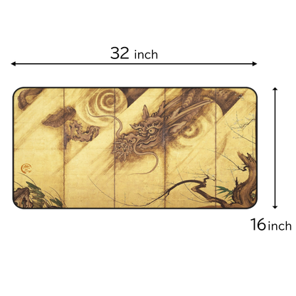 Kano School Sanraku Japanese Dragon - Screen Art Desk Mat  Vintage Art Mousepad | RHC MU-NI Japan