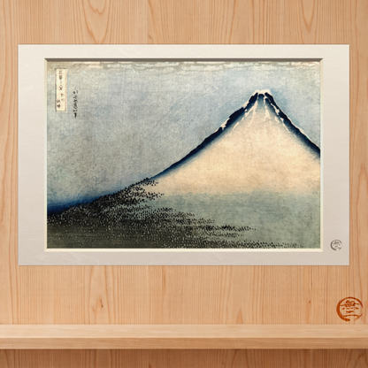 Hokusai Fuji at Clear Weather Ukiyo-e Poster - White Fuji Wall Art, 3D Framed Effect Print | RHC MU-NI Japan