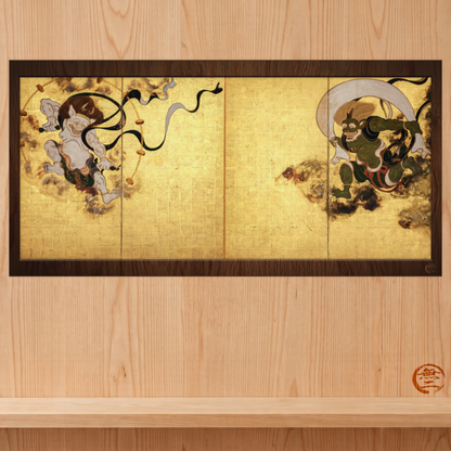 Tawaraya Sotatsu | Wind God and Thunder God Raijin Fujin Art Print- Japanese Vintage Art Poster | RHC MU-NI Japan