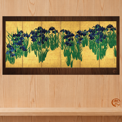 Ogata Korin | Irises Screen Right Panel Art Print - Japanese Vintage Art Poster | RHC MU-NI Japan