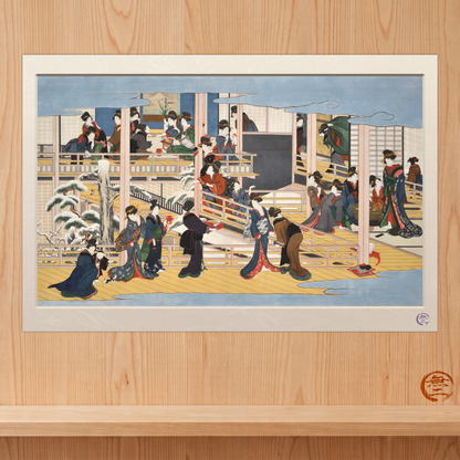 Kitagawa Utamaro | Snow at Fukagawa Art Print - Great Japanese Ukiyo-e Poster | RHC MU-NI Japan