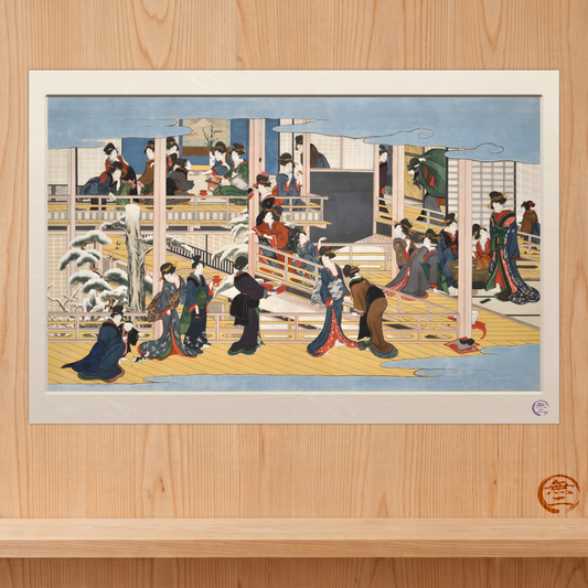 Kitagawa Utamaro | Snow at Fukagawa Art Print - Great Japanese Ukiyo-e Poster | RHC MU-NI Japan