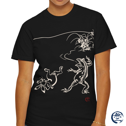 Choju Giga T-Shirt typeA - Japanese Frog and Rabbit Graphic Tee Japanese Vintage Art Streetwear | MU-NI Japan