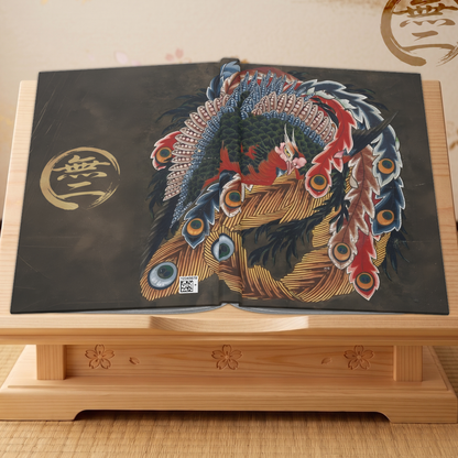 Hokusai Hou-ou Phoenix Hardcover Journal - Japanese Vintage Art Matte Notebook,  Ukiyo-e Writing Diary | RHC MU-NI Japan