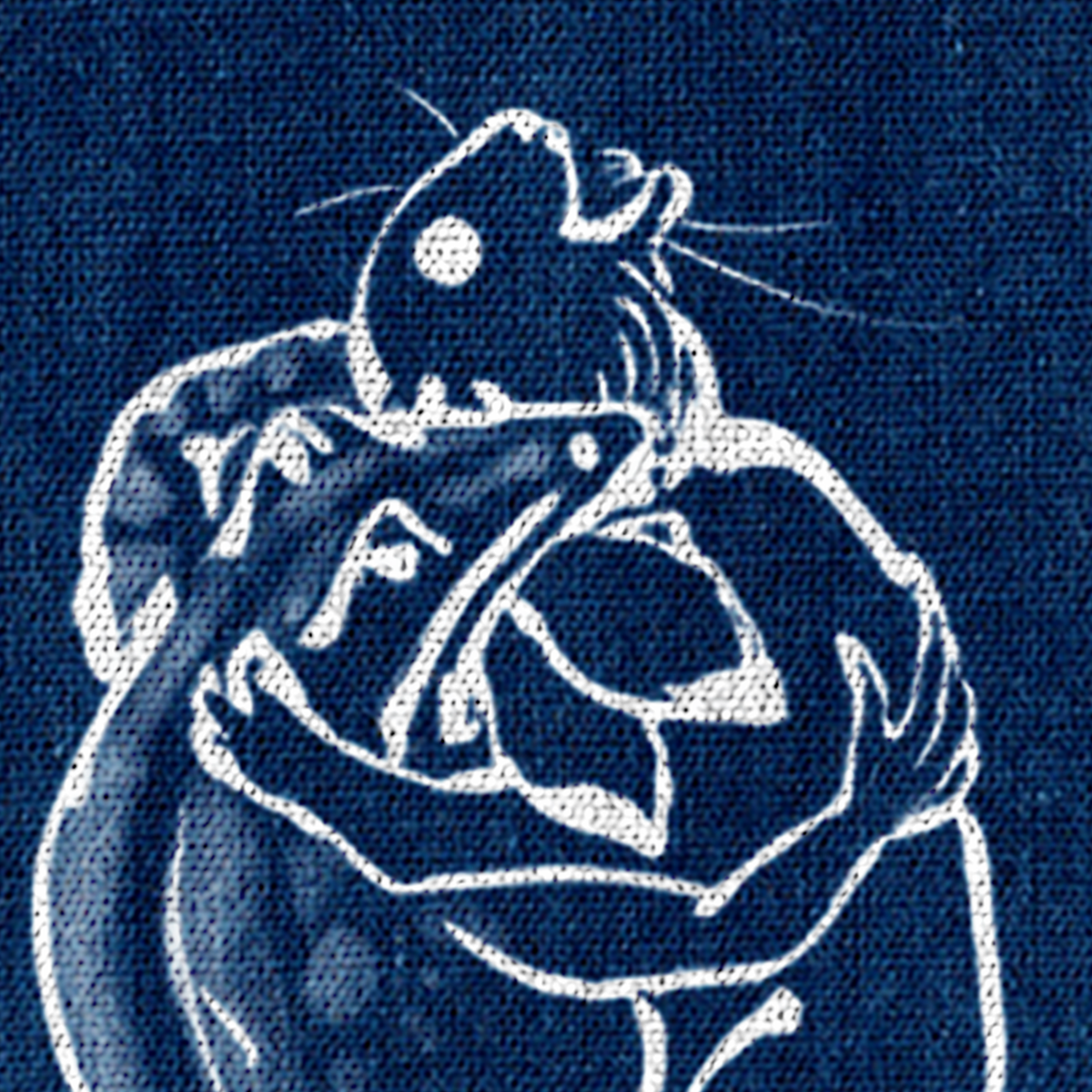 Choju Giga Tote Bag -AIZOME- Japanese Indigo Style Frogs and Rabbits Vintage Scroll Art | MU-NI Japan