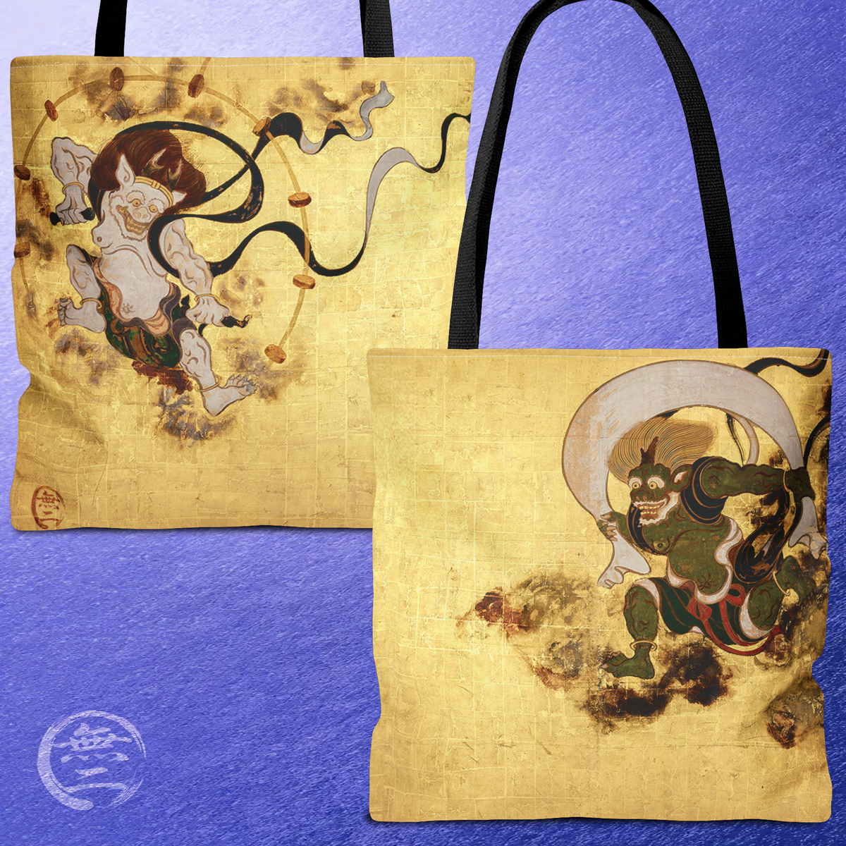 Sotatsu Fujin Raijin Japanese Art Tote Bag - Wind & Thunder Gods All Over Print | RHC MU-NI Japan