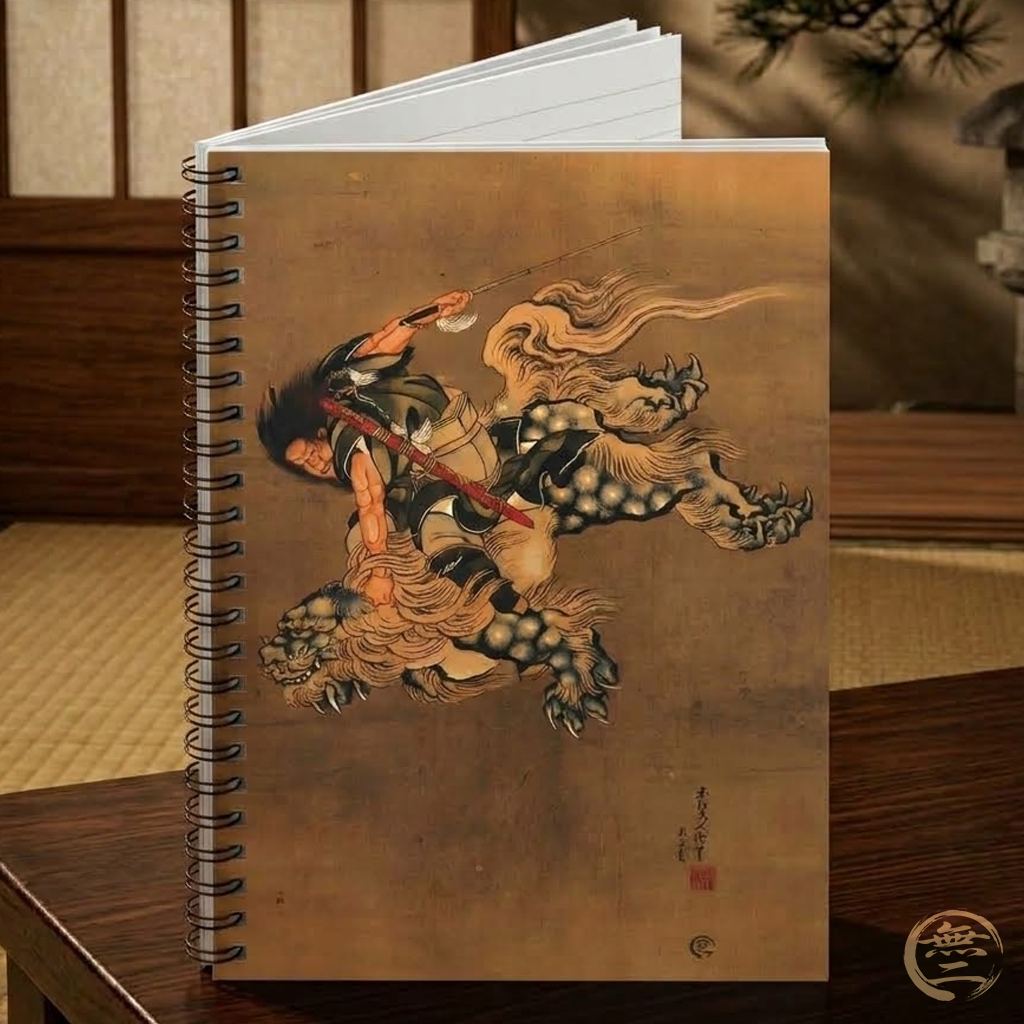 Hokusai Shoki Demon Queller Spiral Notebook - Japanese Ancient Hero and Beast Art Journal | MU-NI Japan