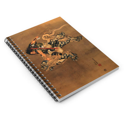 Hokusai Shoki Demon Queller Spiral Notebook - Japanese Ancient Hero and Beast Art Journal | MU-NI Japan
