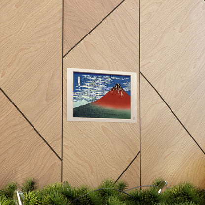 Hokusai Red Fuji Wall Art Poster - Fine Wind Clear Morning Ukiyo-e Woodblock Print  | RHC MU-NI Japan