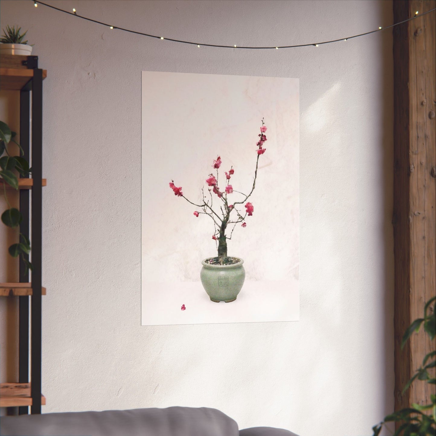 Japanese Red Plum Blossom Bonsai Art Matte Vertical Poster - Zen Botanical Decor, Minimalist Japandi Wall Art, Spring Gift PL1K|MU-NIJapan