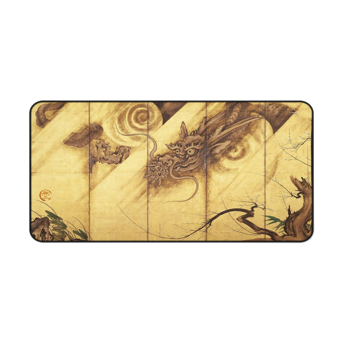 Kano School Ancient Japanese Dragon - Screen Art Desk Mat  Vintage Art Mousepad | RHC MU-NI Japan
